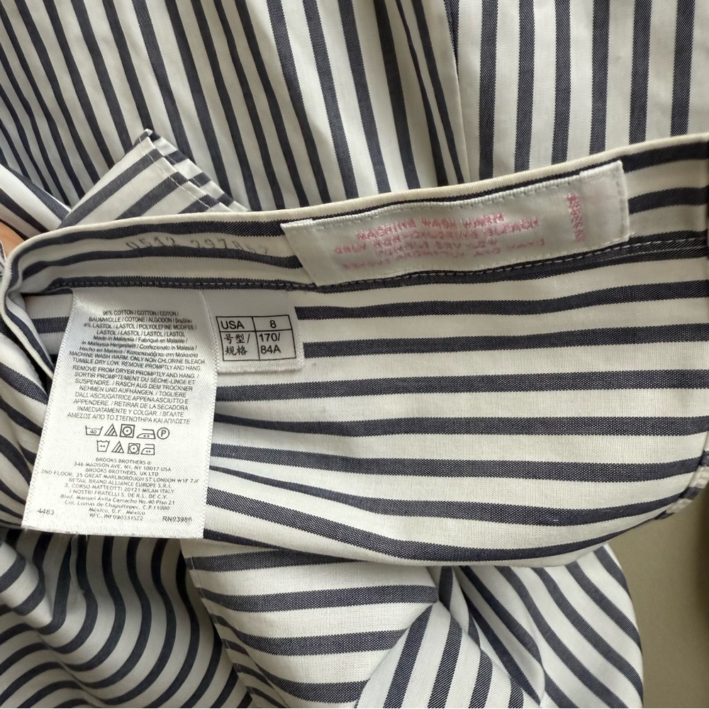 Brooks Brothers striped classic button down shirt cotton embroidered logo Size 8 - Picture 5 of 5
